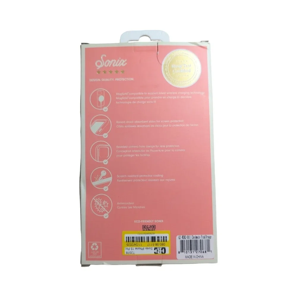 Y2-O Sonix Case for iPhone 15 Pro Max -‎ with MagSafe - Checkmate Pink/Orange